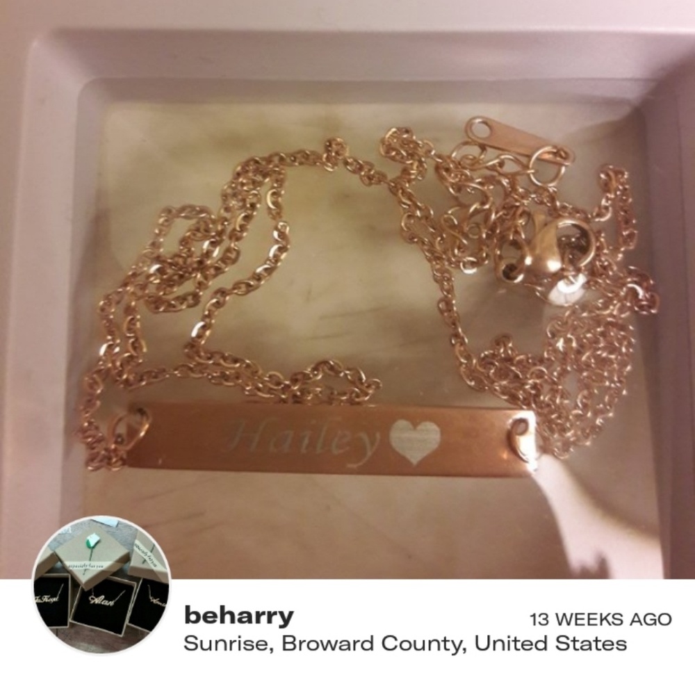 Personalized Hailey bar necklace